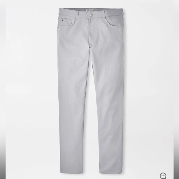 Peter Millar Menโs 5-Pocket Pants Size 44 x 32 Pima Cotton Stretch light gray - Picture 1 of 5